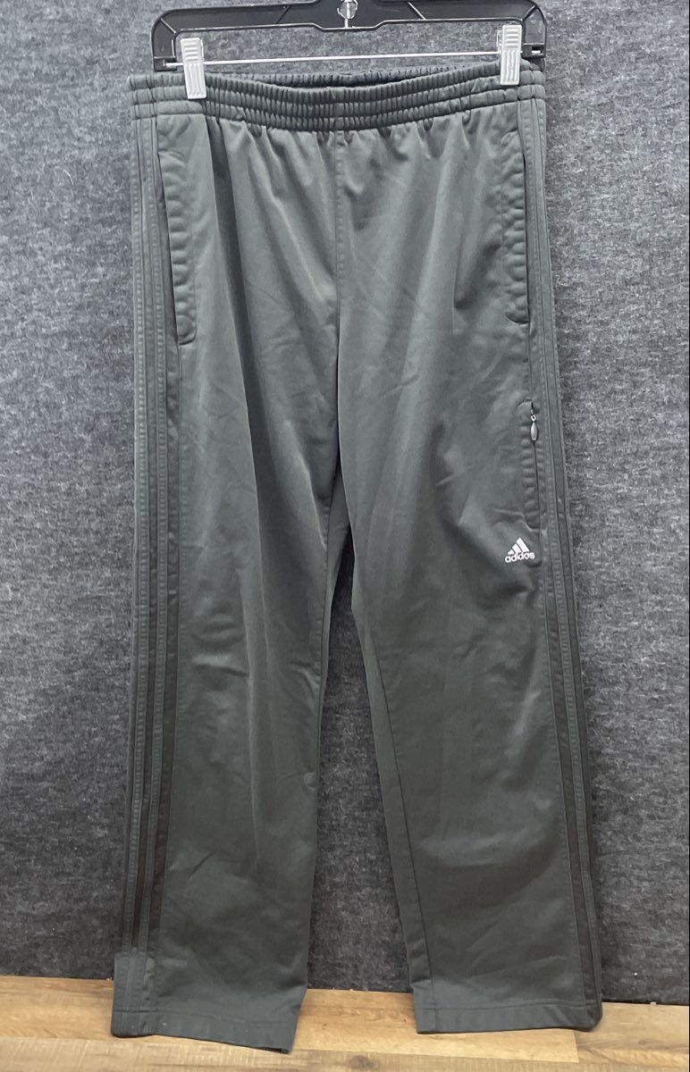 Adidas Men's Black 3-Stripe Elastic Waist Track Pants Sweatpants Sz L
