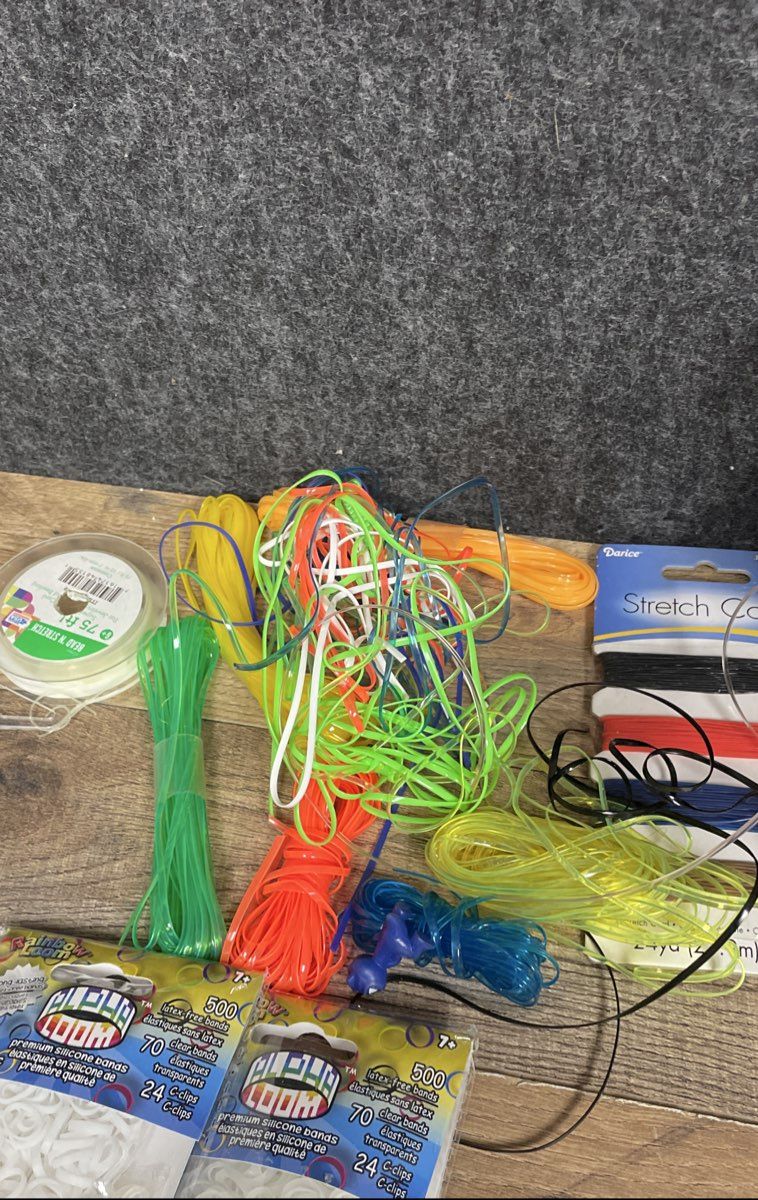 Rainbow Loom Bands 5 Pks Rexlace Plastic Lacing Gimp Boondoggle Craft Lot