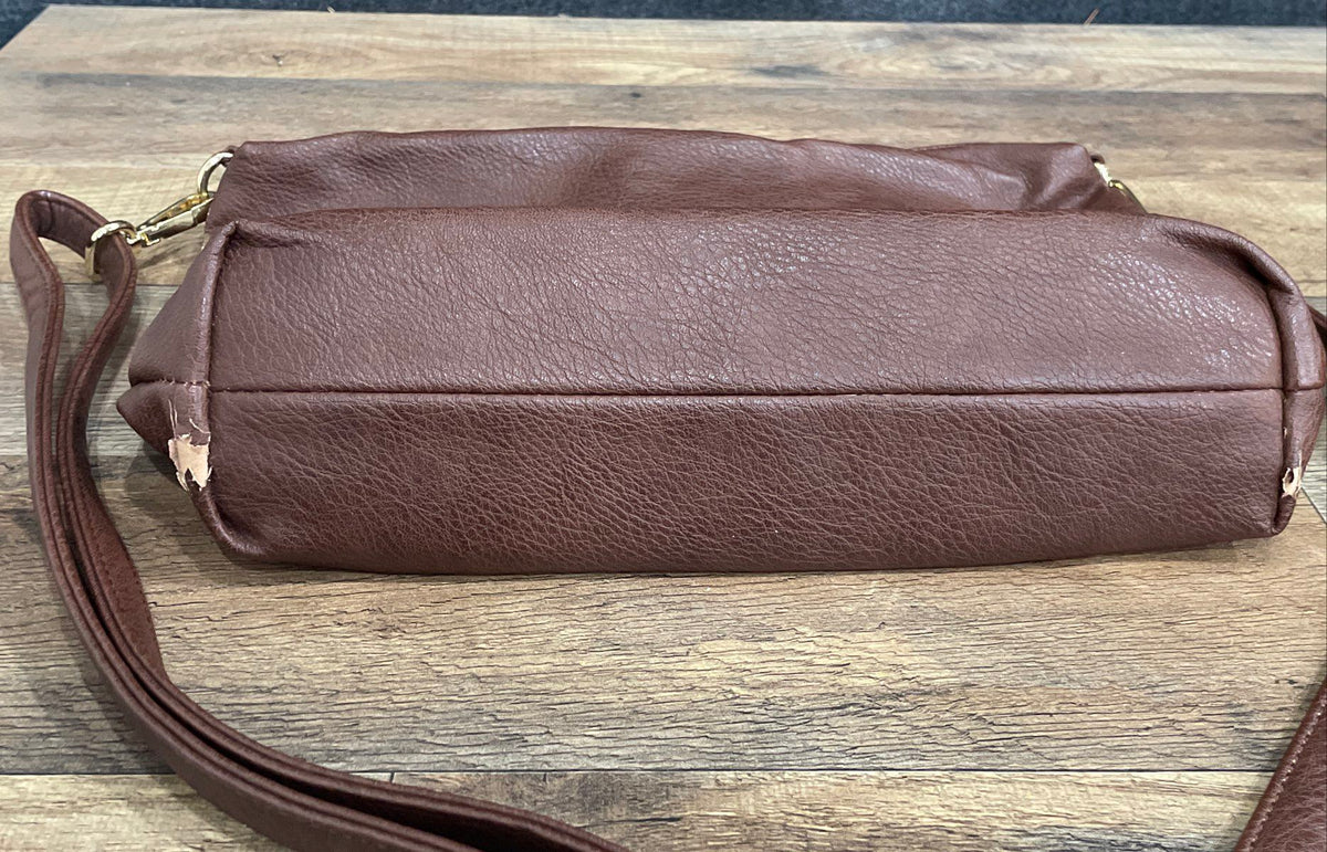 Unbranded Maroon Leather Tote Shoulder Bag and Crossbody Bag Lot of 2