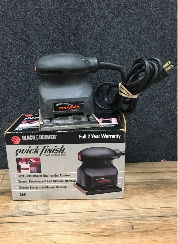 Black & Decker 7441 Quick Finish Palm Sander Power Sanding Block 1.6 Amp