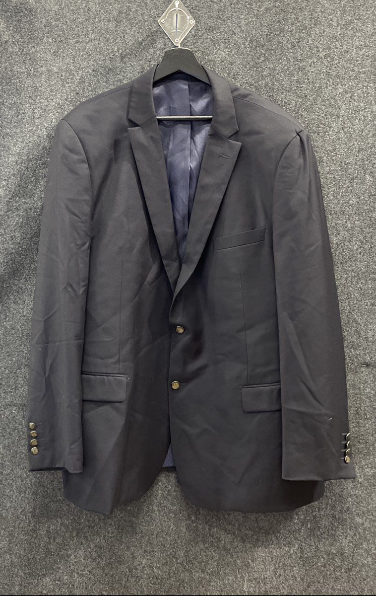 Mantoni Men's Black Blazer Super 140'S Virgin Wool Italy Crested Buttons 42R