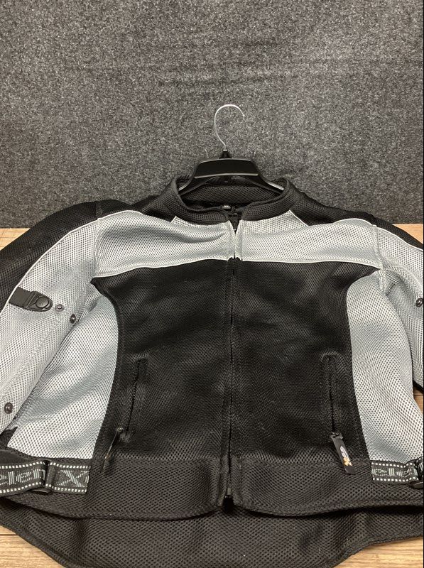 Xelement Men's Black Gray Mesh Armored Motorcycle Riding Jacket Size XL