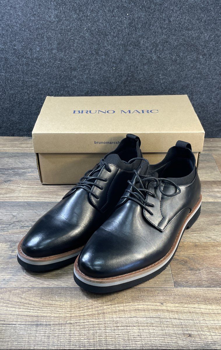 Bruno Marc Men's Black Casual Dress Oxford Shoes Layered Sole Size 12
