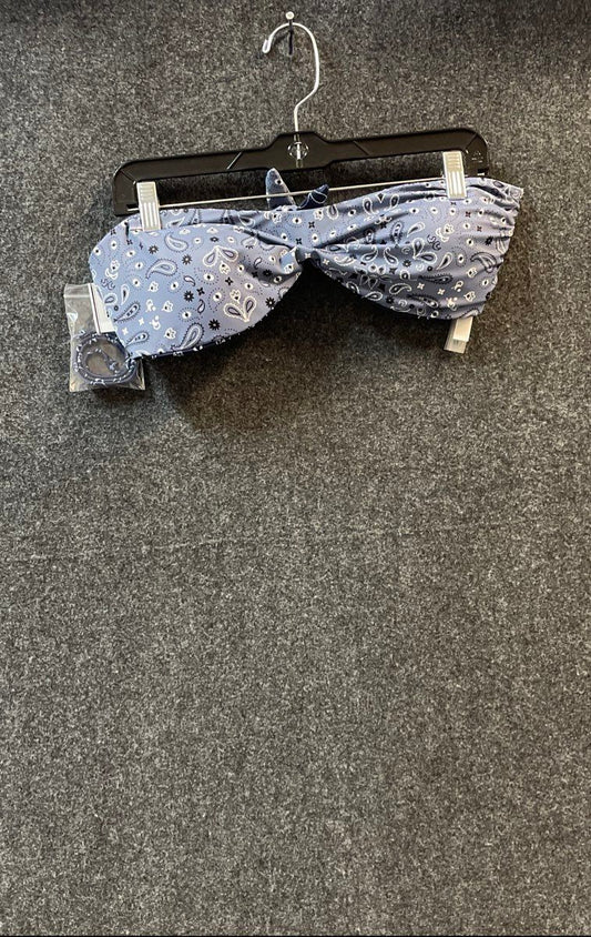 Victoria's Secret PINK Women's Blue Paisley Bandeau Bikini Top NWT Sz Large