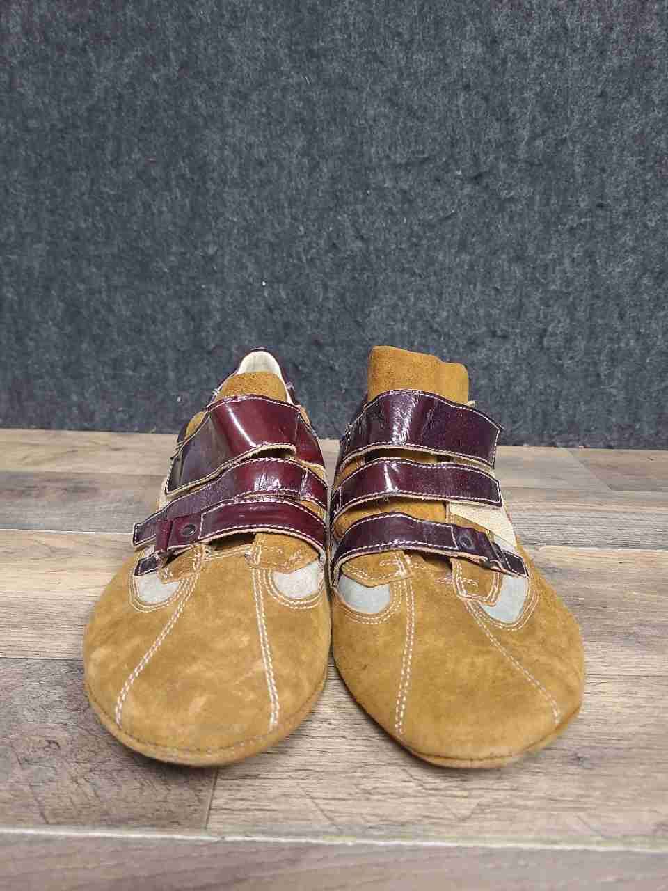 Bacco Bucci Brown Suede Patent Leather 3-Strap Driving Shoes Size 13