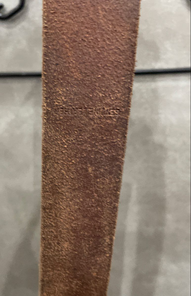 American Eagle Men's Brown Genuine Leather Belt Distressed Metal Buckle