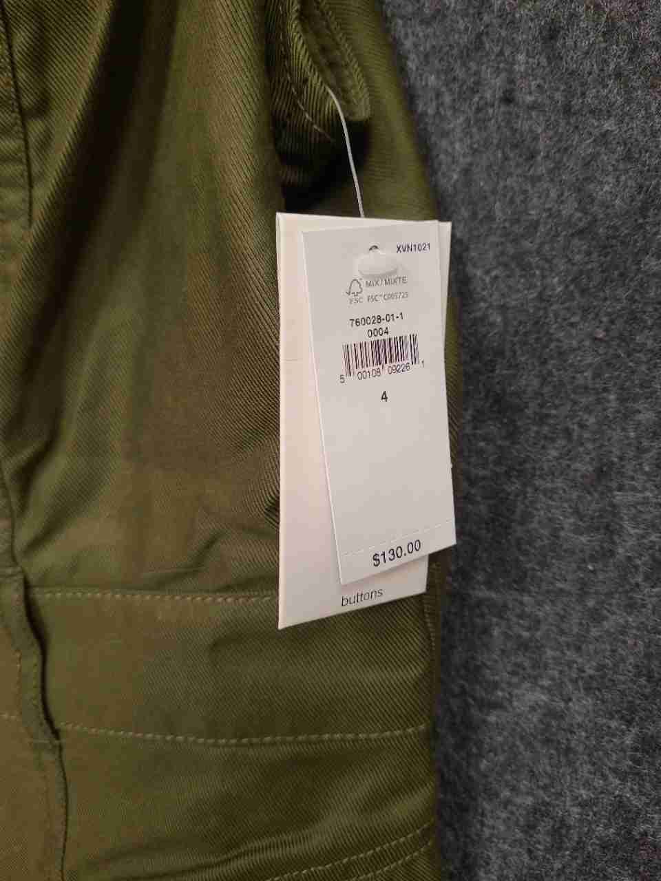 Banana Republic Women's Olive Midi Dress Sleeveless Button Front Sz 4 NWT