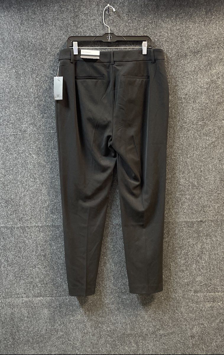 Rafaella Women's The Straight Pants Black High Rise Stretch Trousers Sz 12 NWT