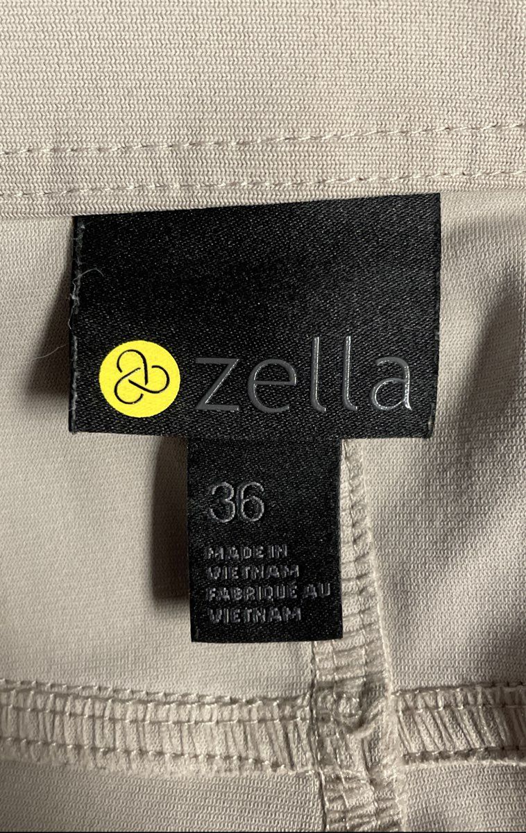 Zella Men's Beige Pyrite Sorona 5-Pocket Performance Tech Pants Sz 36