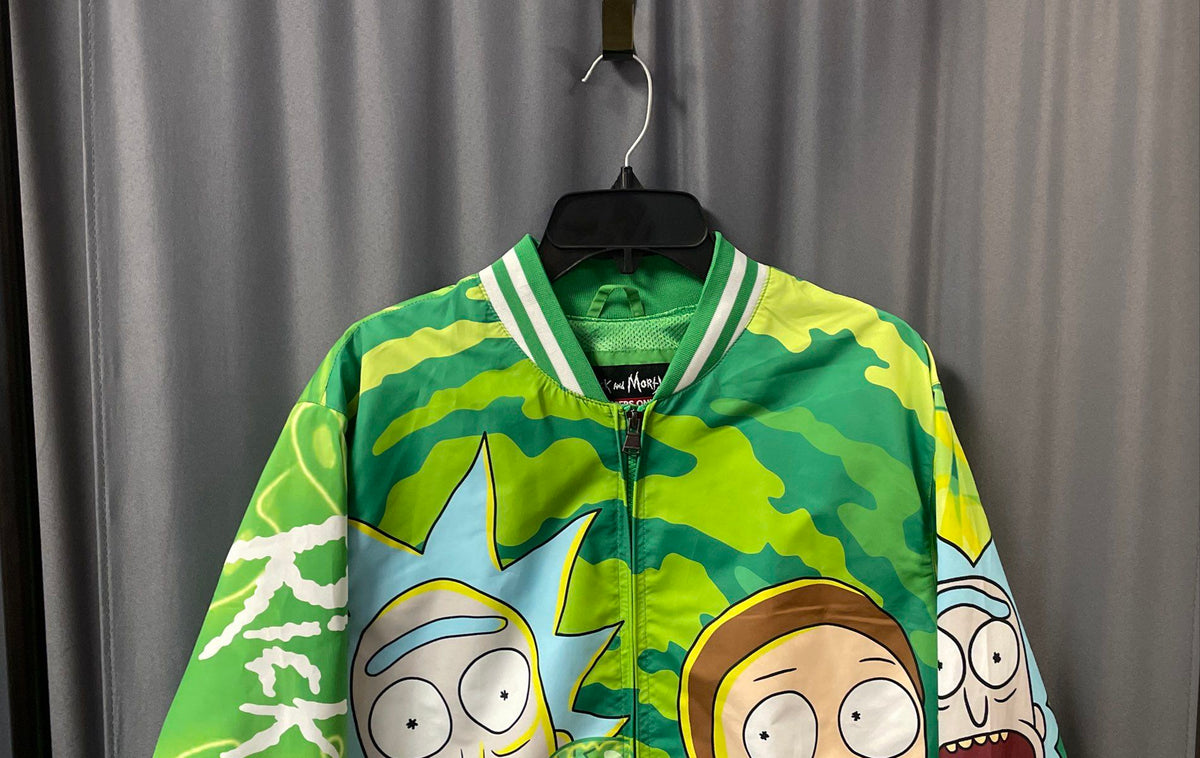 Members Only Men's Graphic Bomber Track Jacket Green Sz M