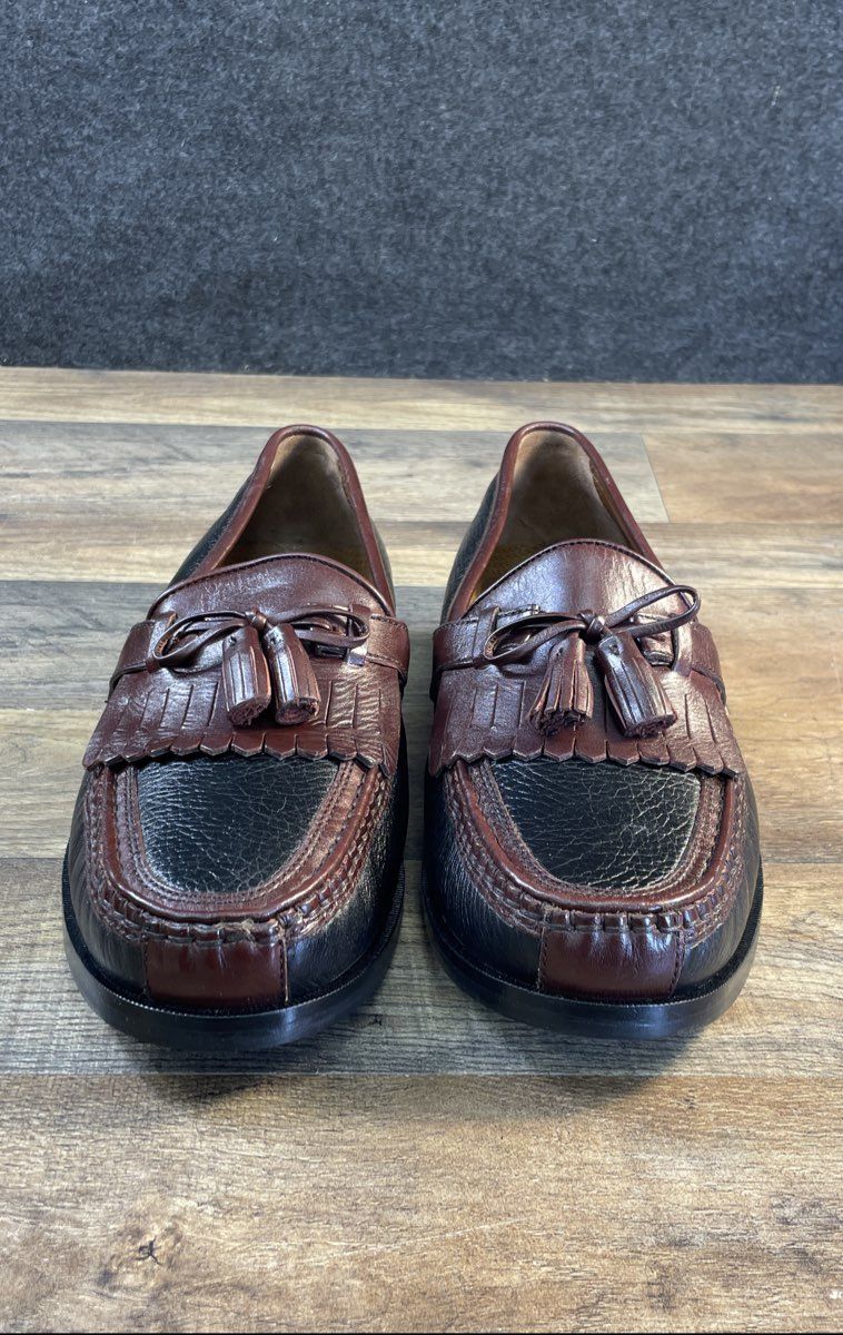 Johnston & Murphy Aragon II Black Brown Kiltie Tassel Loafers Size 10 M