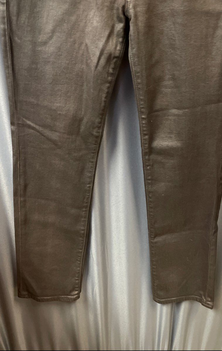 Lauren Ralph Lauren Women's Brown Coated Metallic Skinny 5-Pocket Jeans Sz 6