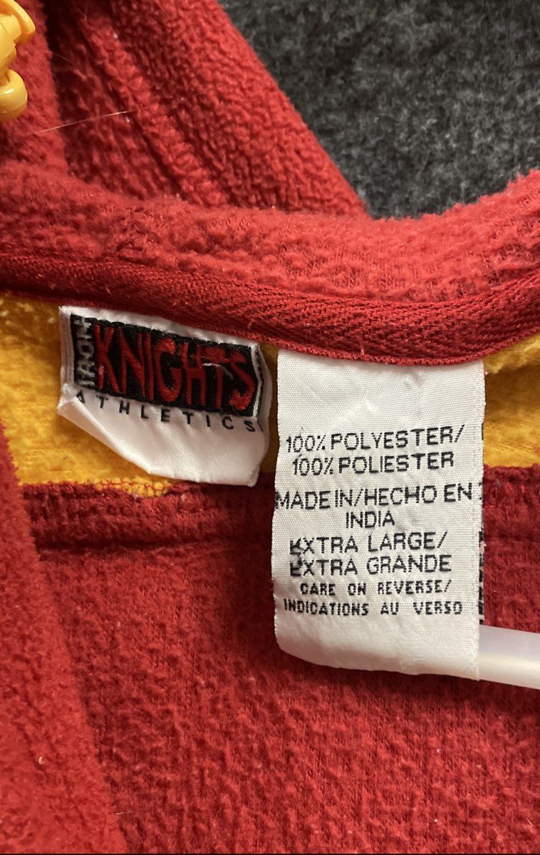 Vintage Y2K Knights Athletics Men's Washington Redskins Red Full Zip Hoodie XL