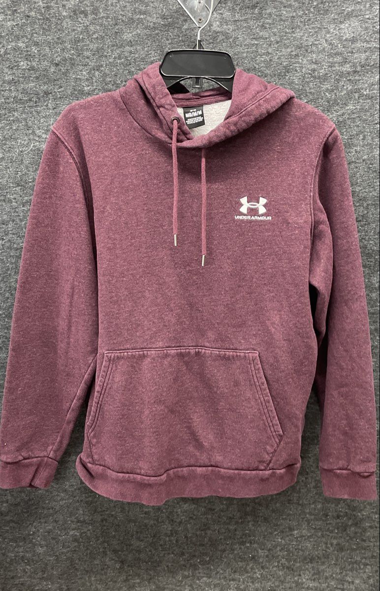 Under Armour Men's Maroon Heathered Fleece Pullover Hoodie Size M
