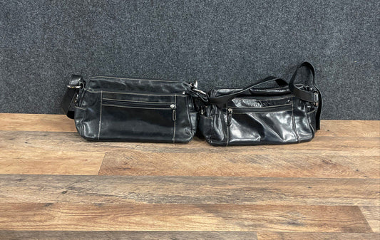 Giani Bernini Black Leather Shoulder Bag Handbag Lot of 2