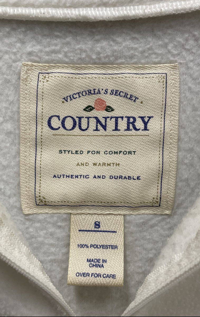 Victoria's Secret Country Women's Cream Quarter Zip Fleece Pullover Size S