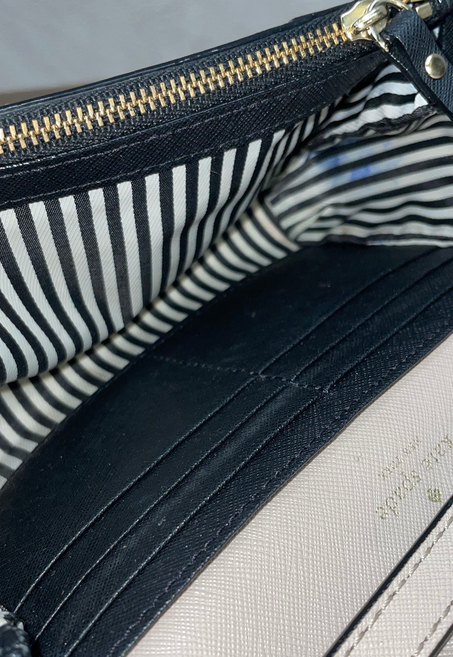Kate Spade Cream Black Saffiano Leather Colorblock Chain Crossbody Bag