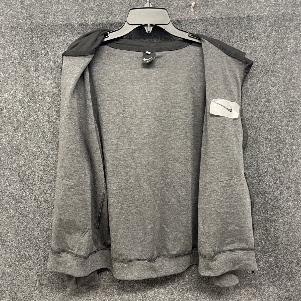 Nike Men's Gray Full Zip Hoodie Embroidered Swoosh Vintage Sz M