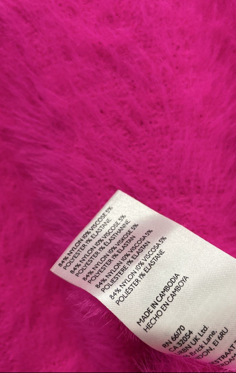 Pilcro Women's Hot Pink Fuzzy Eyelash Knit Short Sleeve Sweater Top Size M