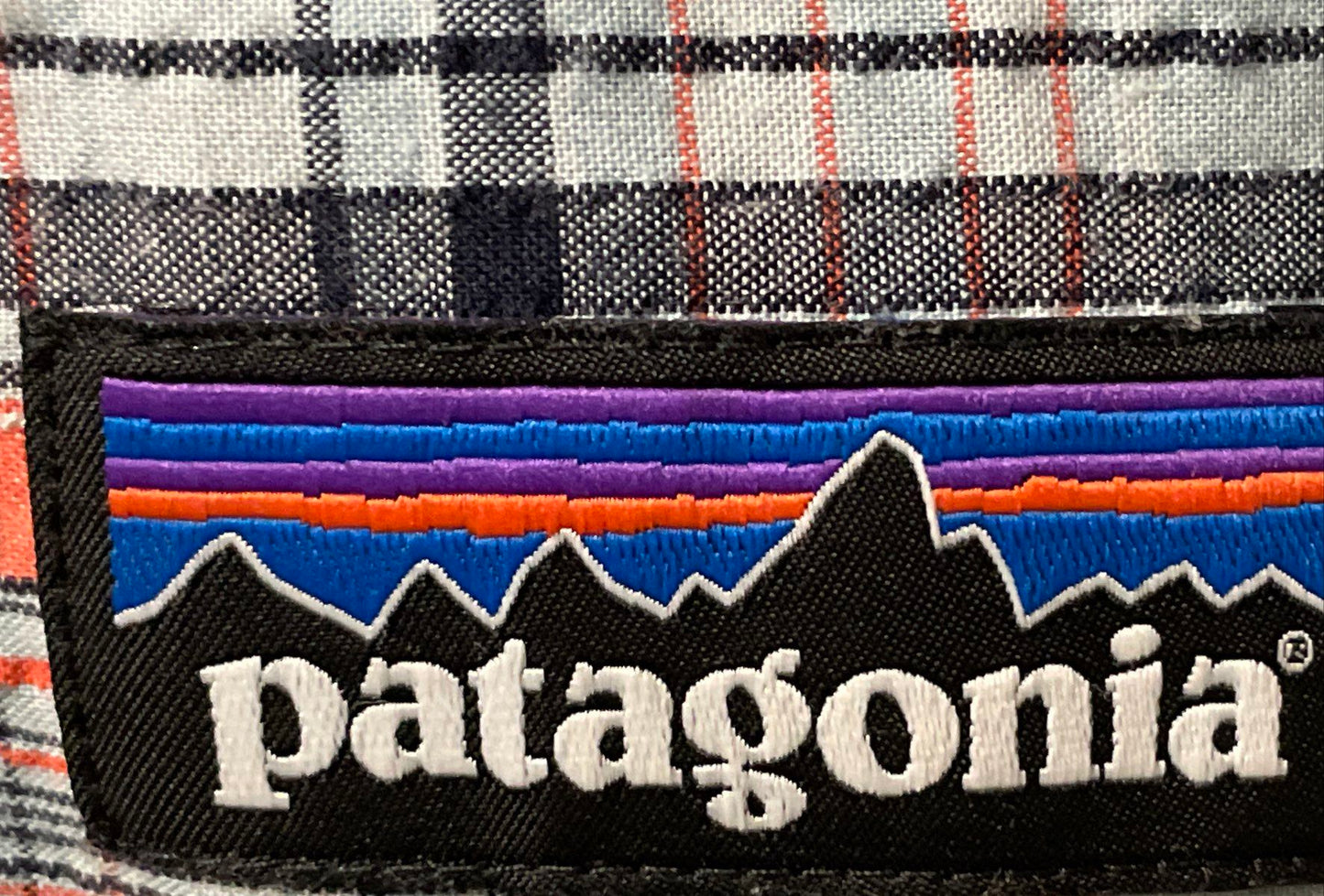 Patagonia Men's Blue Orange Plaid Organic Cotton Blend SS Button Up Shirt Sz XL