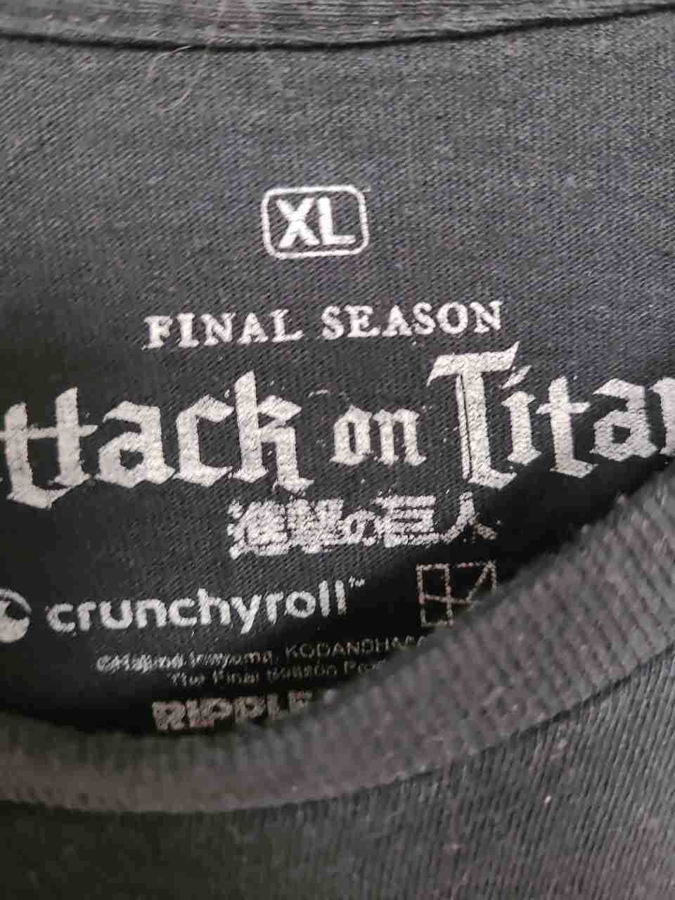 Attack on Titan Final Season Titans T-Shirt Crunchyroll Ripple Sz XL