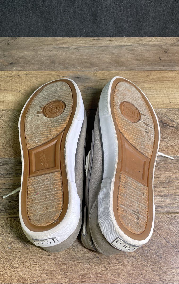 Polo Ralph Lauren Lander P Grey Canvas Men's Boat Shoes Size 13D