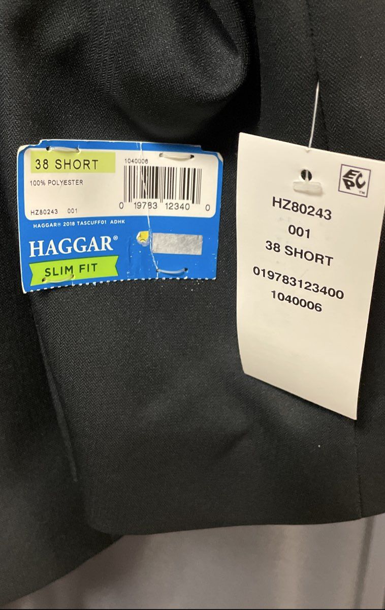 Haggar Men's Black Slim Fit FlexRight CoolRight Suit Coat NWT Sz 38S