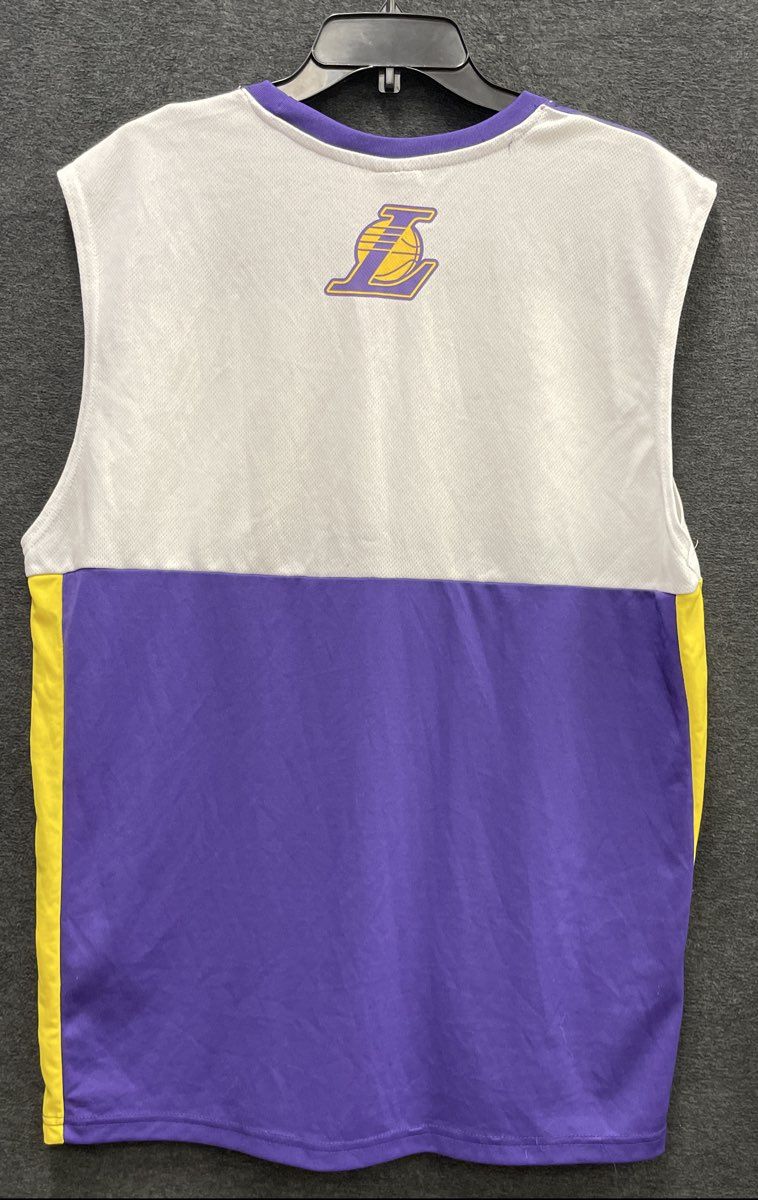 Los Angeles Lakers NBA Sleeveless Basketball Jersey Purple White Yellow Sz XL