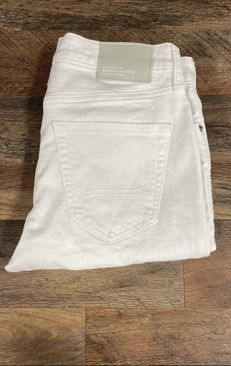 Hollister Men's White Skinny Epic Flex Distressed Ripped Jeans Sz 29x32 NWT