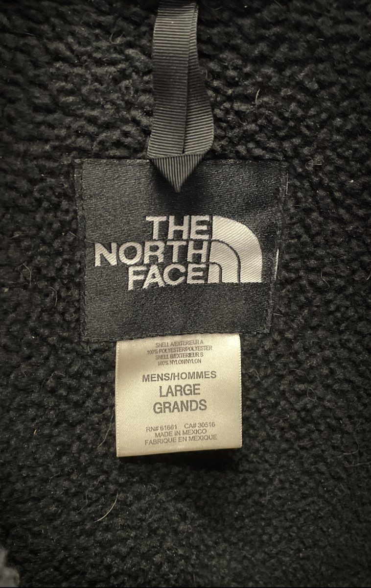 The North Face Men's Black Denali Fleece Jacket Full Zip Nylon Overlay Sz L