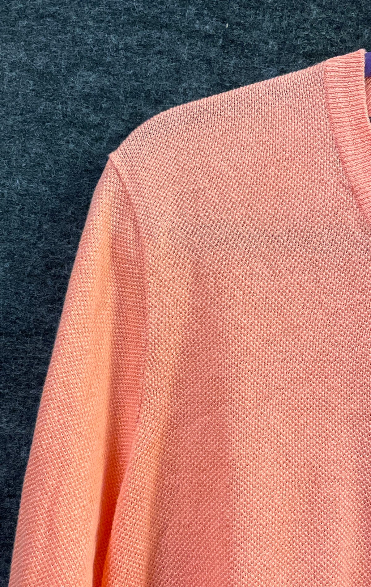 Brooks Brothers 346 Men's Orange Linen Cotton V-Neck Sweater Size M