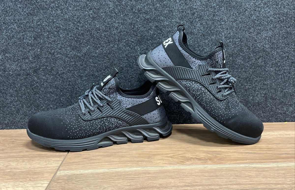 Suadex 2817 Black Grey Steel Toe Safety Work Shoes Sneakers Sz 42.5 Men's 9