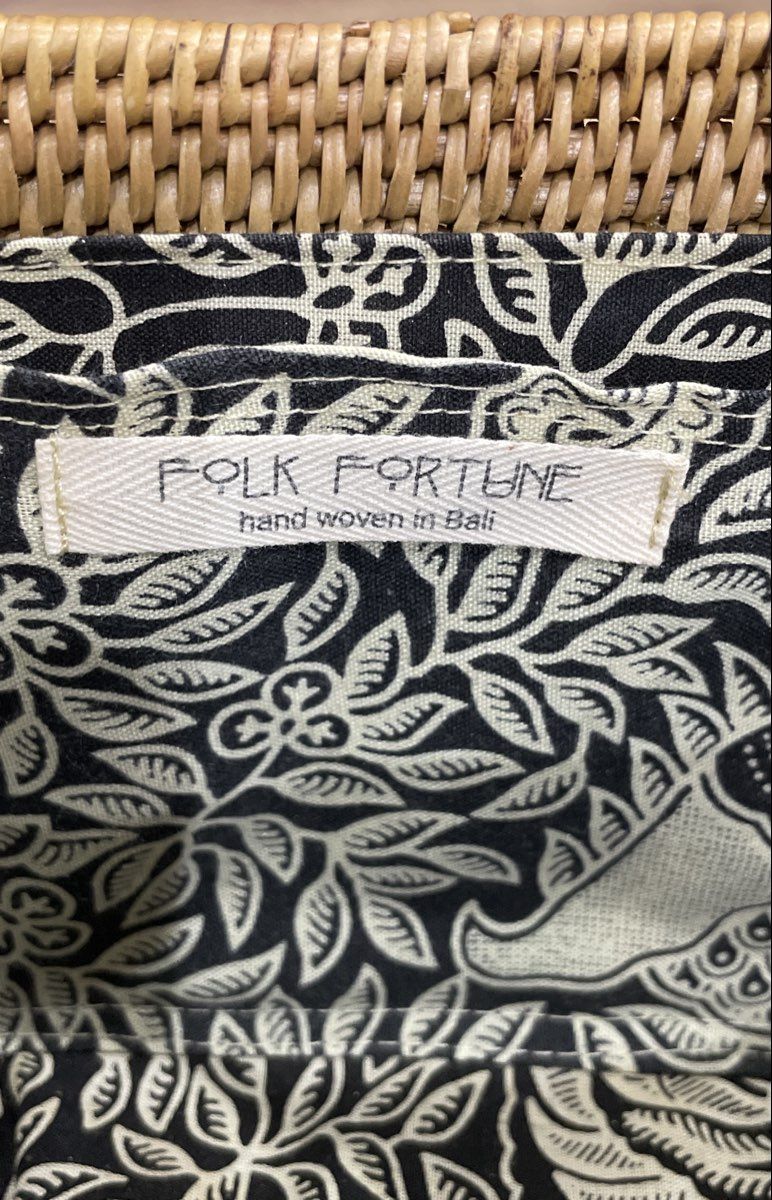 Folk Fortune Brown Hand Woven Rattan Mini Basket Crossbody Bag Bali