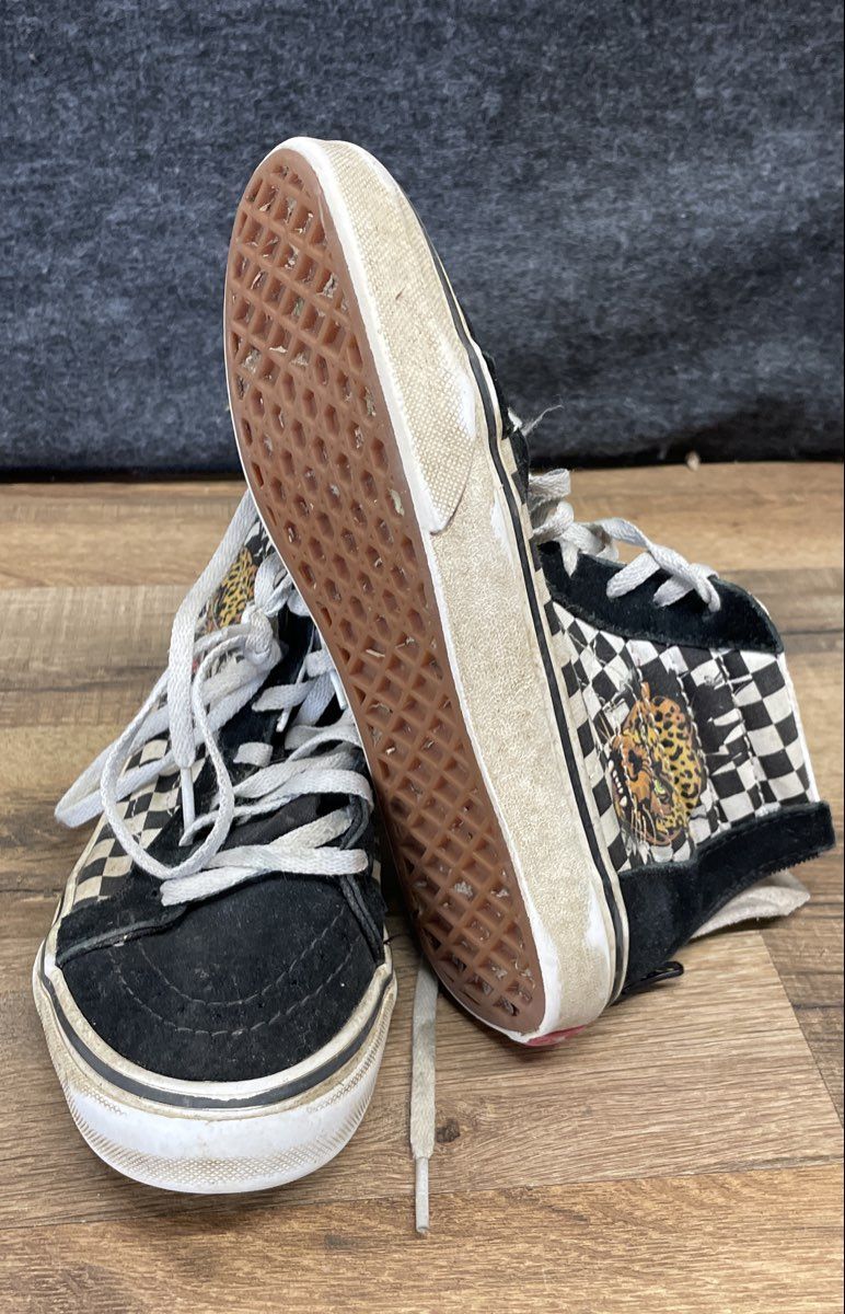 Vans Sk8-Hi Zip Jaguar Checkerboard High Top Skate Sneakers Kids Size 3
