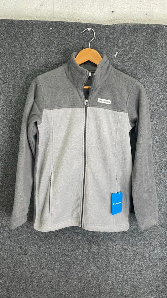 Columbia Kids Steens Mountain Fleece Jacket Grey Shark Colorblock NWT Sz L