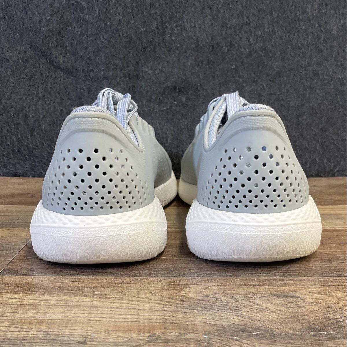 Crocs LiteRide Pacer Grey White Men's Lace Up Sneakers Size 10