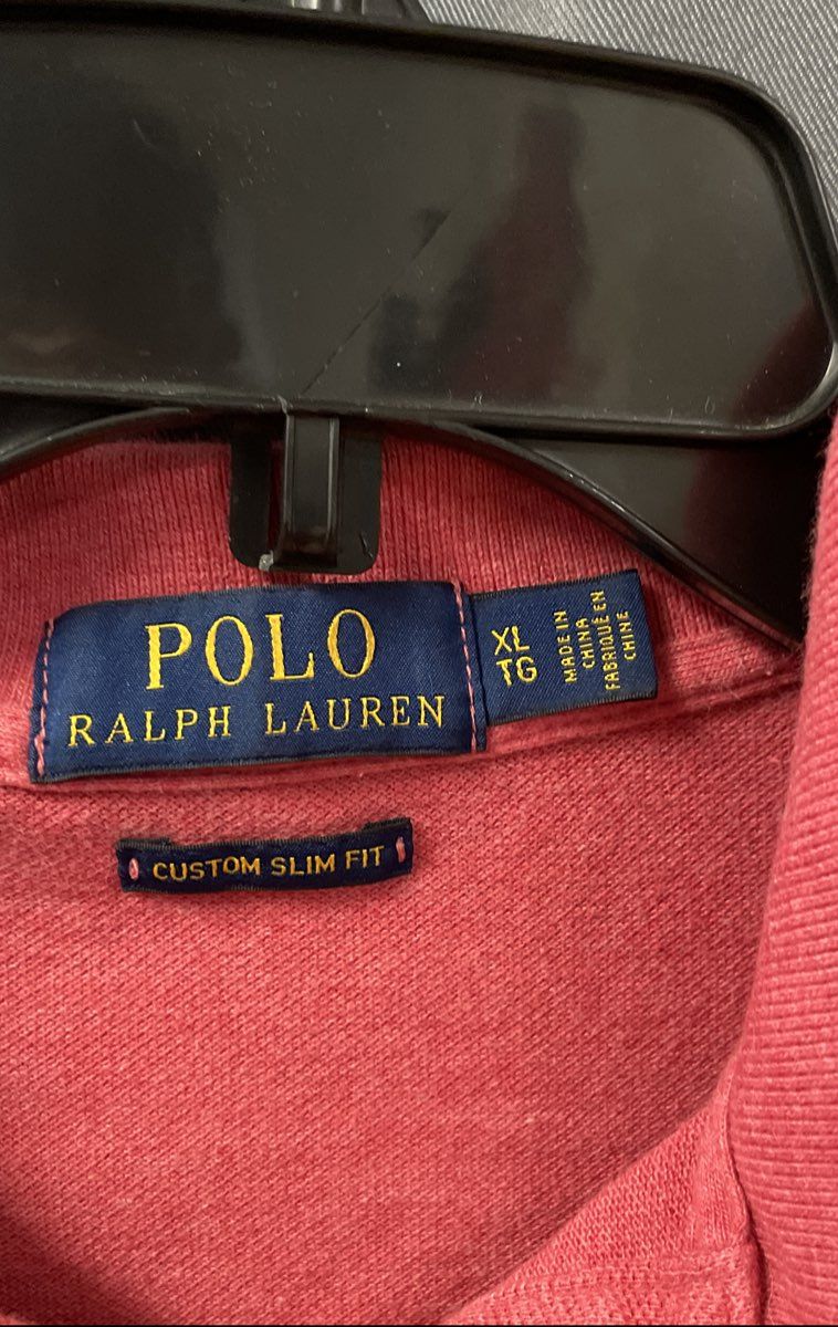Polo Ralph Lauren Men's Red Custom Slim Fit Pique Cotton Golf Shirt XL