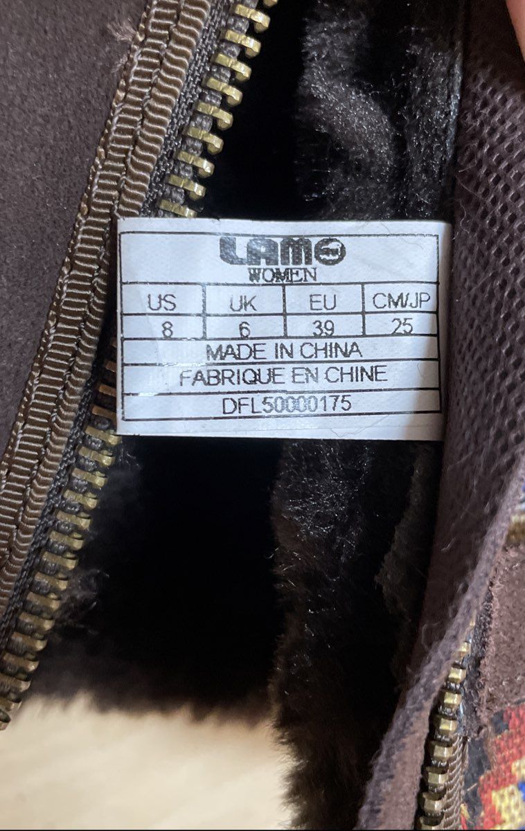 Lamo Malanie Women's Brown Suede Southwest Tribal Mid-Calf Boots Size 8