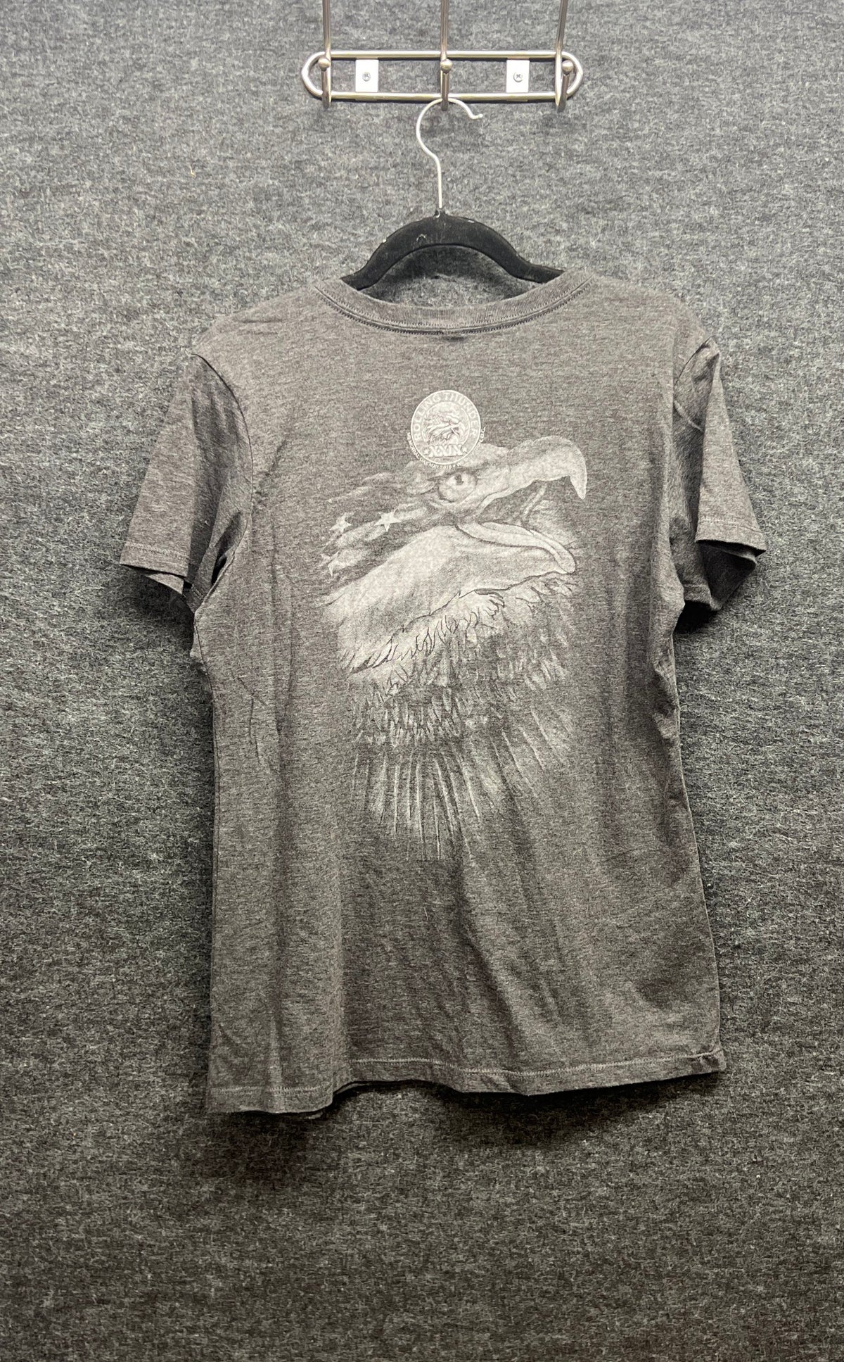 Rolling Thunder XXIX 2016 Memorial Day V-Neck T-Shirt Eagle Graphic Grey Sz XL