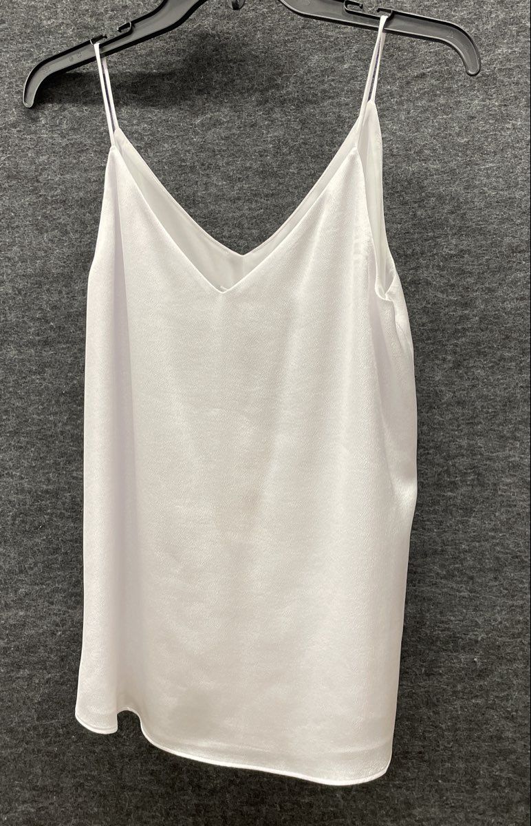 Calvin Klein Women's White V-Neck Spaghetti Strap Tank Top Camisole Sz S NWT