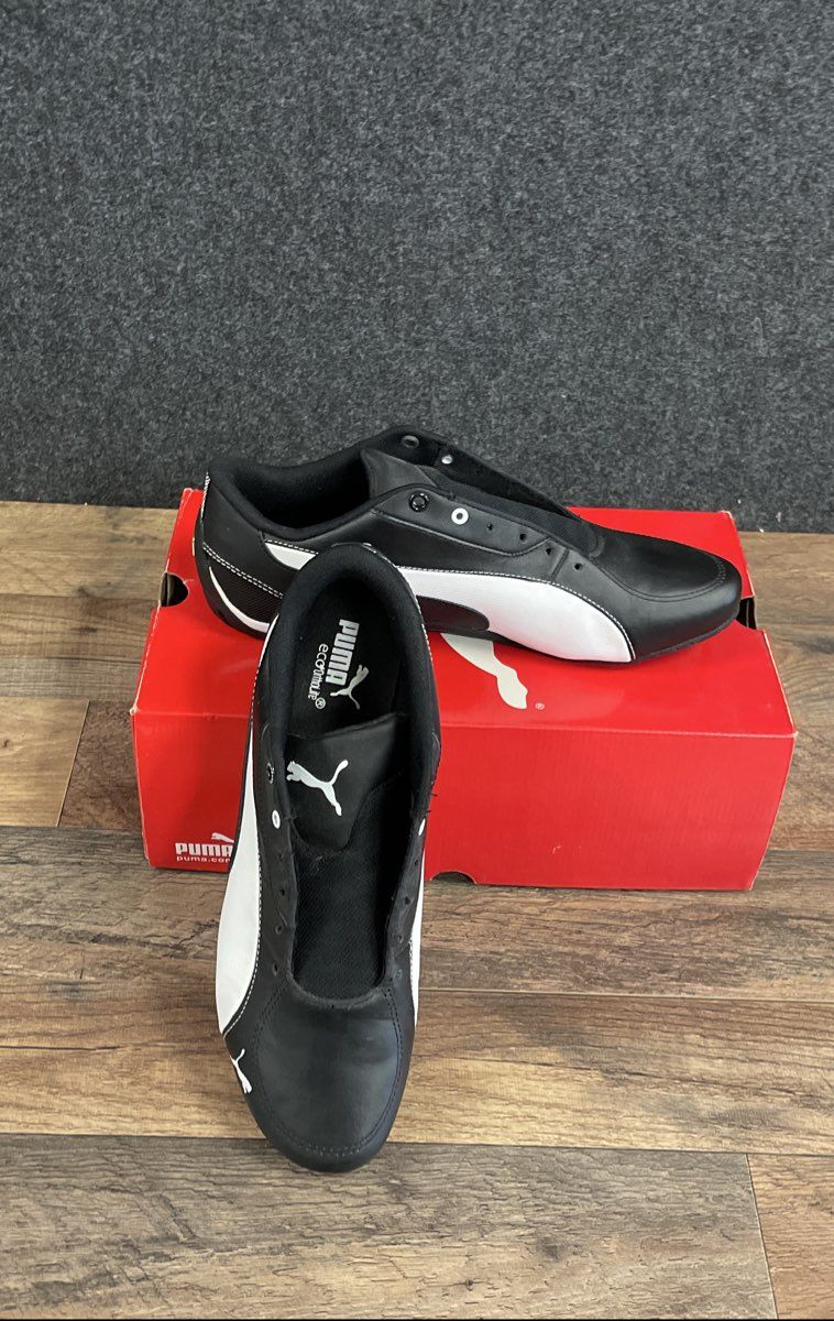 Puma Drift Cat 5 Core Black White Low Profile Driving Shoes Size 10