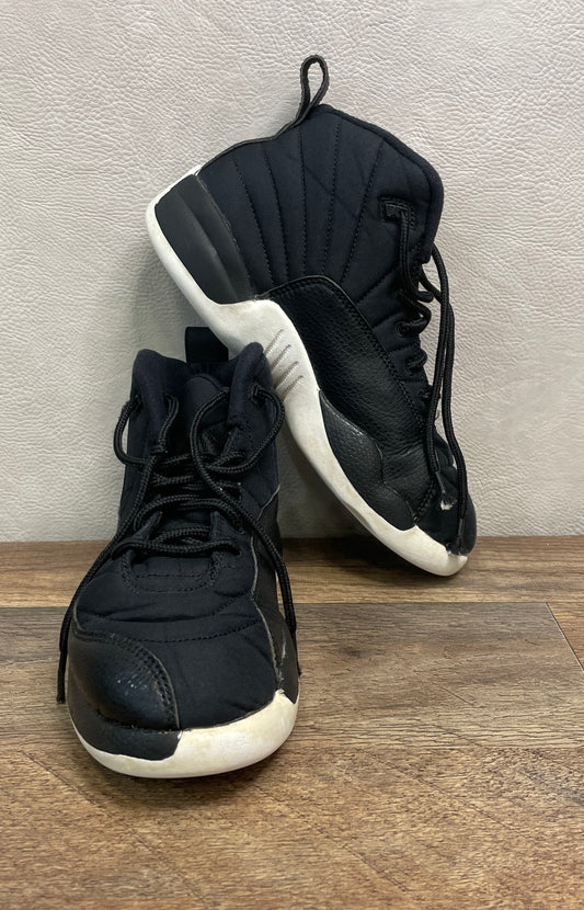 Nike Air Jordan 12 Retro Black Nylon Neoprene Kids Youth Size 3Y 2016