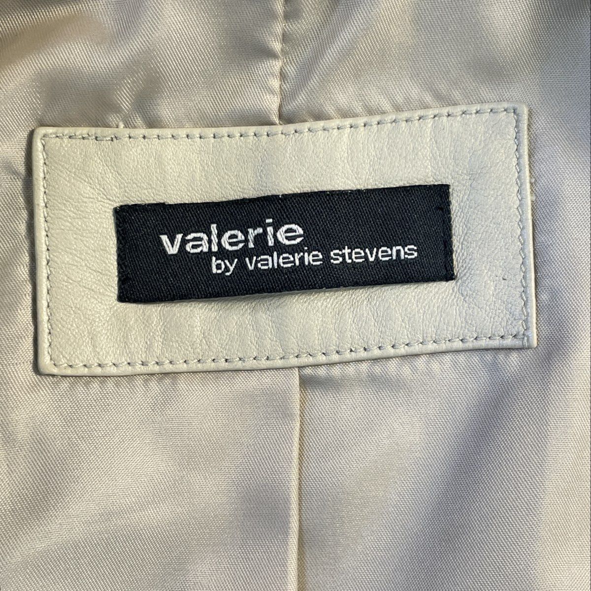 Valerie by Valerie Stevens Women's Vintage 90s Beige Leather Blazer Sz M