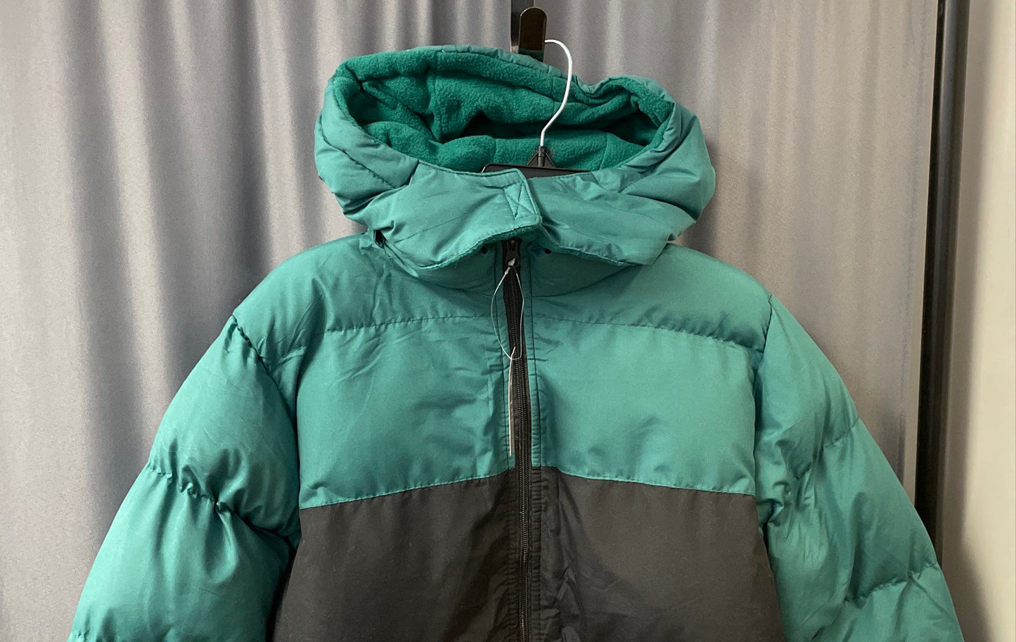 Operation Warm Green Black Colorblock Hooded Puffer Parka Jacket NWT Sz M