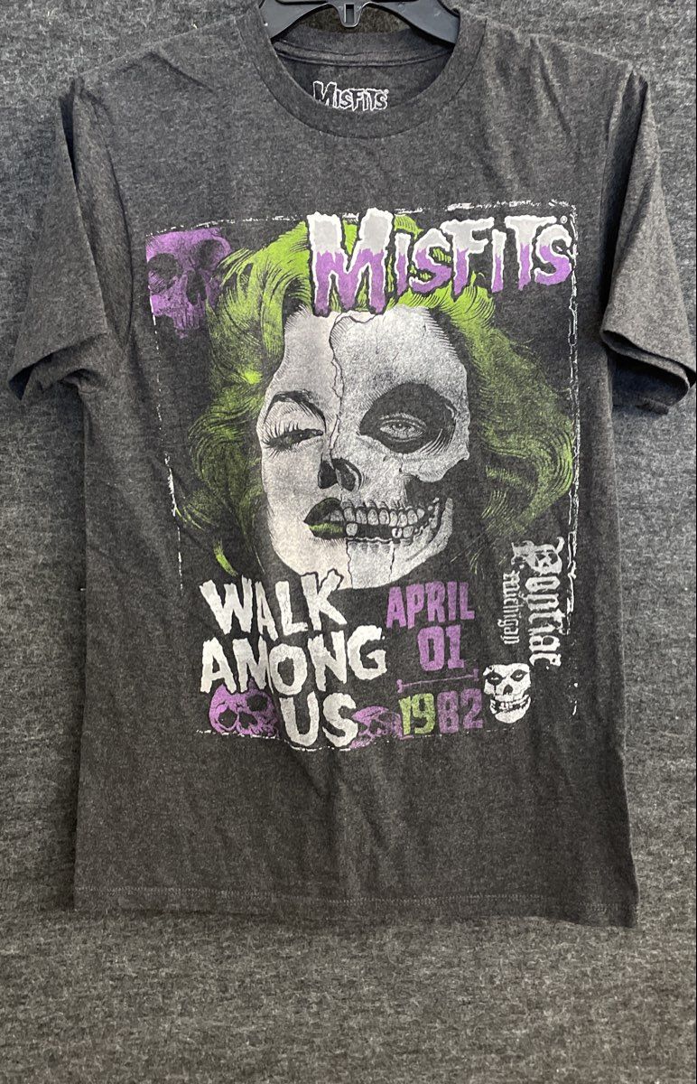 Misfits Walk Among Us 1982 Pontiac MI T-Shirt Reprint Cyclopian Music Sz S