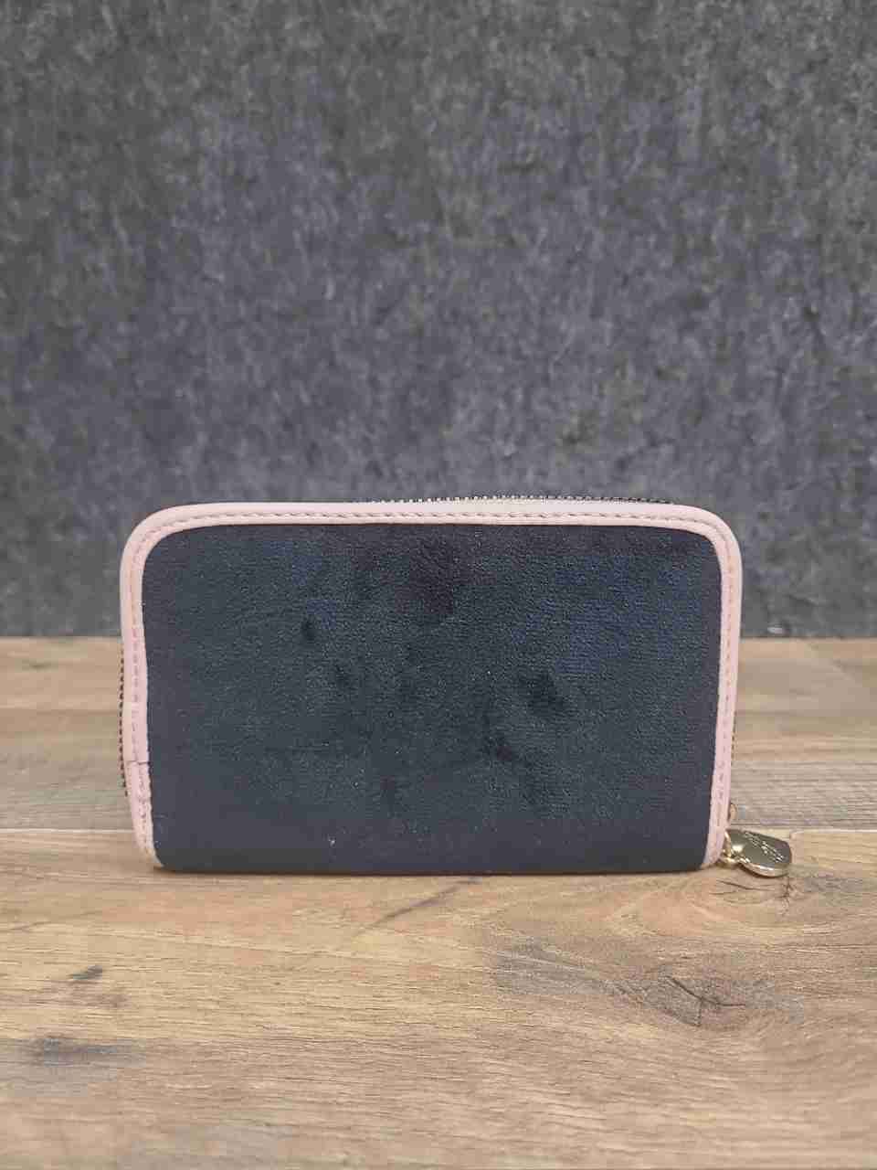 Juicy Couture Pink Leather & Black Velvet Wallet Card Holder Lot of 2
