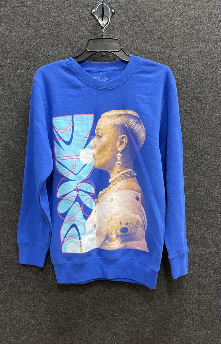 P!nk Women's Royal Blue Graphic Crewneck Sweatshirt Official Merch Size S