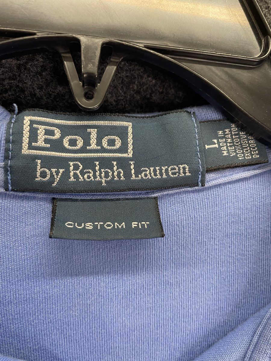 Polo Ralph Lauren Men's Blue Custom Fit Short Sleeve Polo Shirt Yellow Pony Sz L