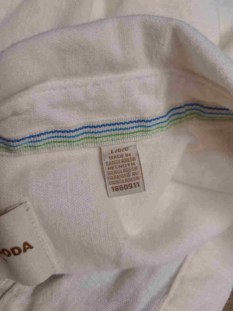 Scotch & Soda Men's Off White Linen Blend Pintuck Short Sleeve Shirt Size L