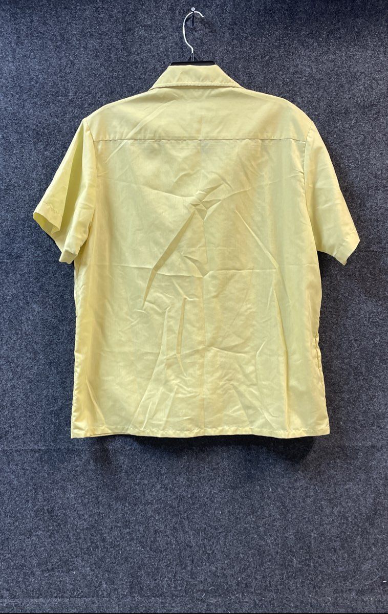 Vintage 90s Haband Men's Yellow Embroidered Guayabera Short Sleeve Shirt Sz M
